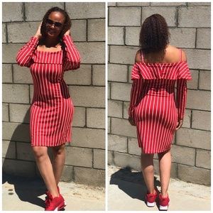 Plus Size Red Stripe Dress